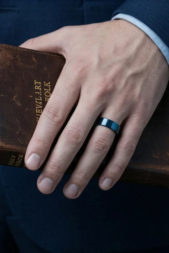 The Cobalt Rift: Brushed Metallic Blue Band