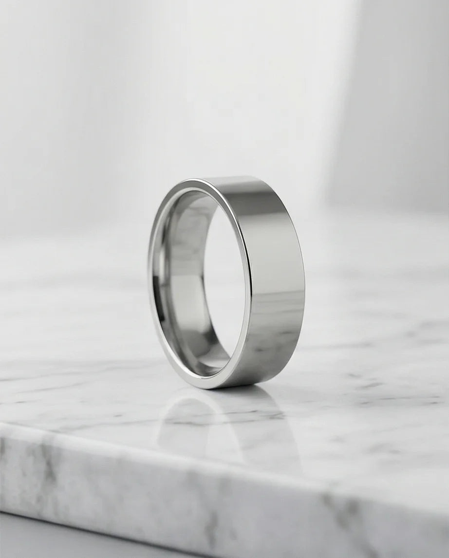 The Sterling Zenith: Minimalist Flat-Edge Mirror Band