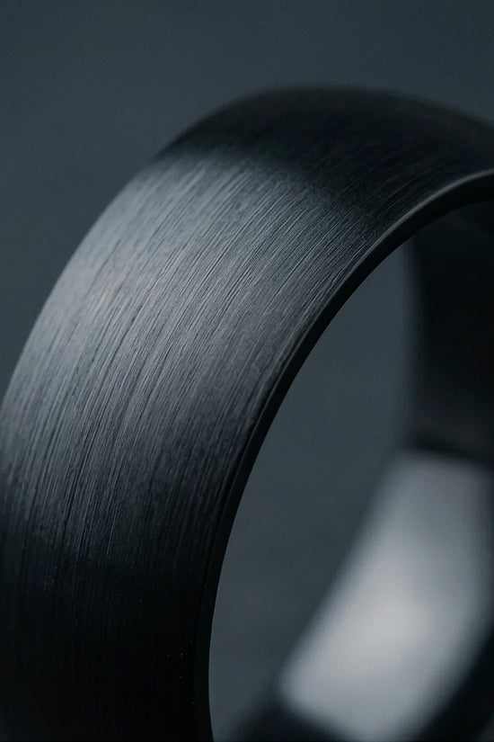 Midnight Satin: Sleek Industrial Statement Ring