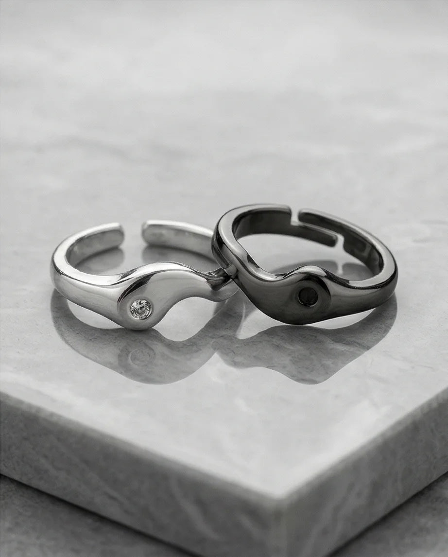 The Soul Link: Yin Yang Interlocking Couple Rings