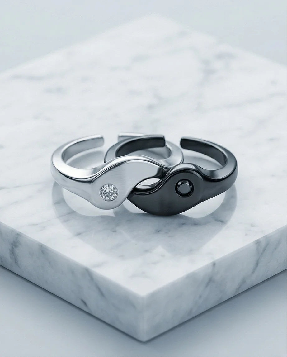 The Soul Link: Yin Yang Interlocking Couple Rings