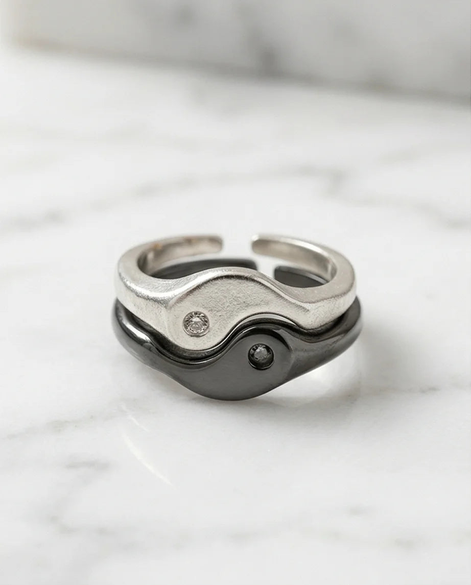 The Soul Link: Yin Yang Interlocking Couple Rings