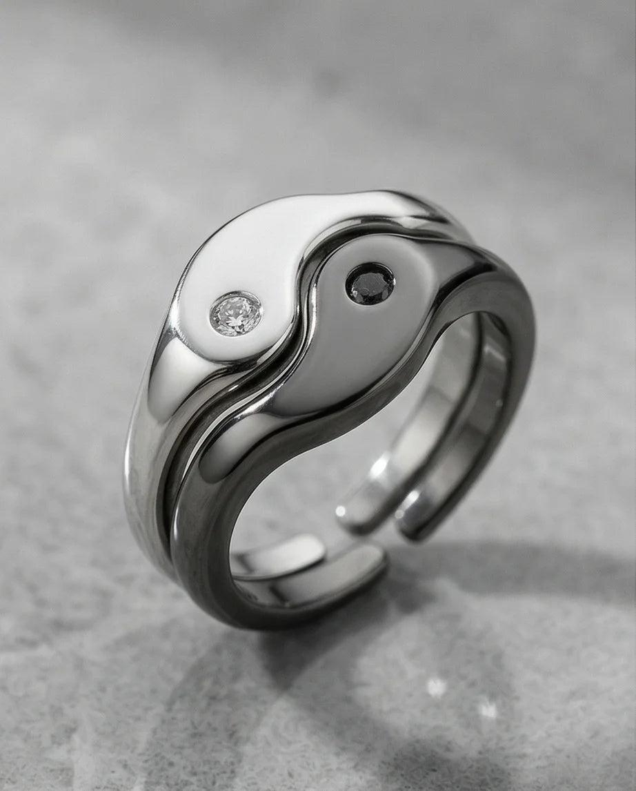 The Soul Link: Yin Yang Interlocking Couple Rings