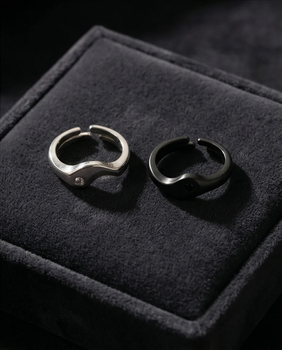 The Soul Link: Yin Yang Interlocking Couple Rings