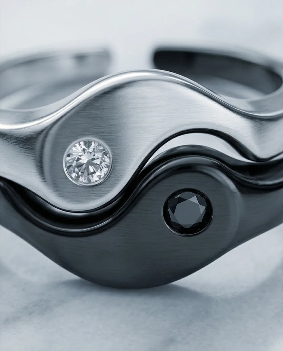 The Soul Link: Yin Yang Interlocking Couple Rings