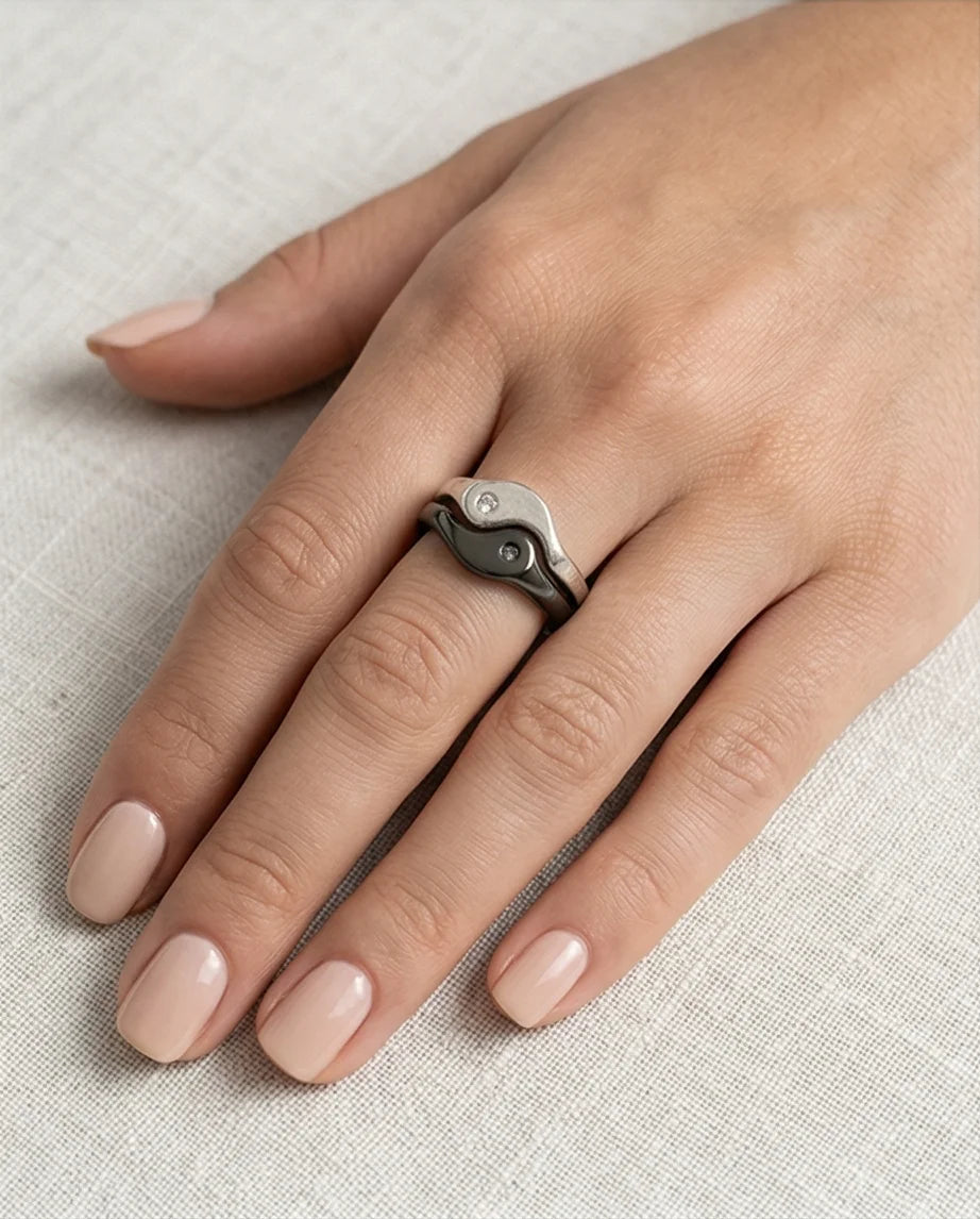 The Soul Link: Yin Yang Interlocking Couple Rings