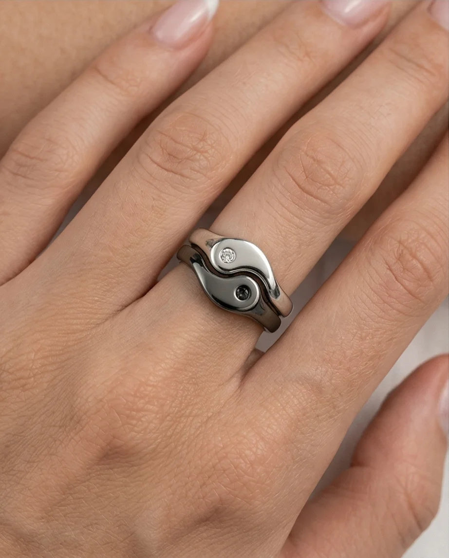 The Soul Link: Yin Yang Interlocking Couple Rings