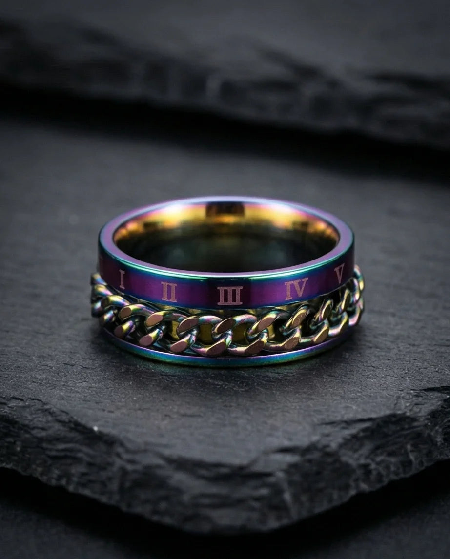 The Empire Rift: Rainbow Chain Link Fidget Ring