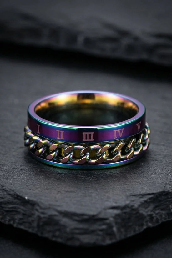The Empire Rift: Rainbow Chain Link Fidget Ring
