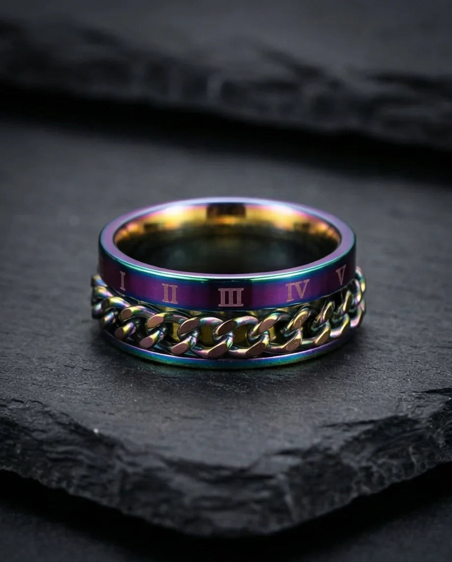 The Empire Rift: Rainbow Chain Link Fidget Ring