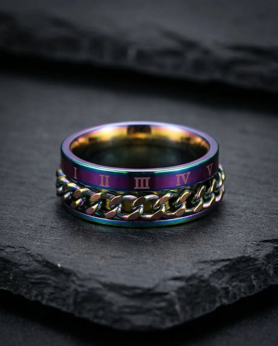 The Empire Rift: Rainbow Chain Link Fidget Ring