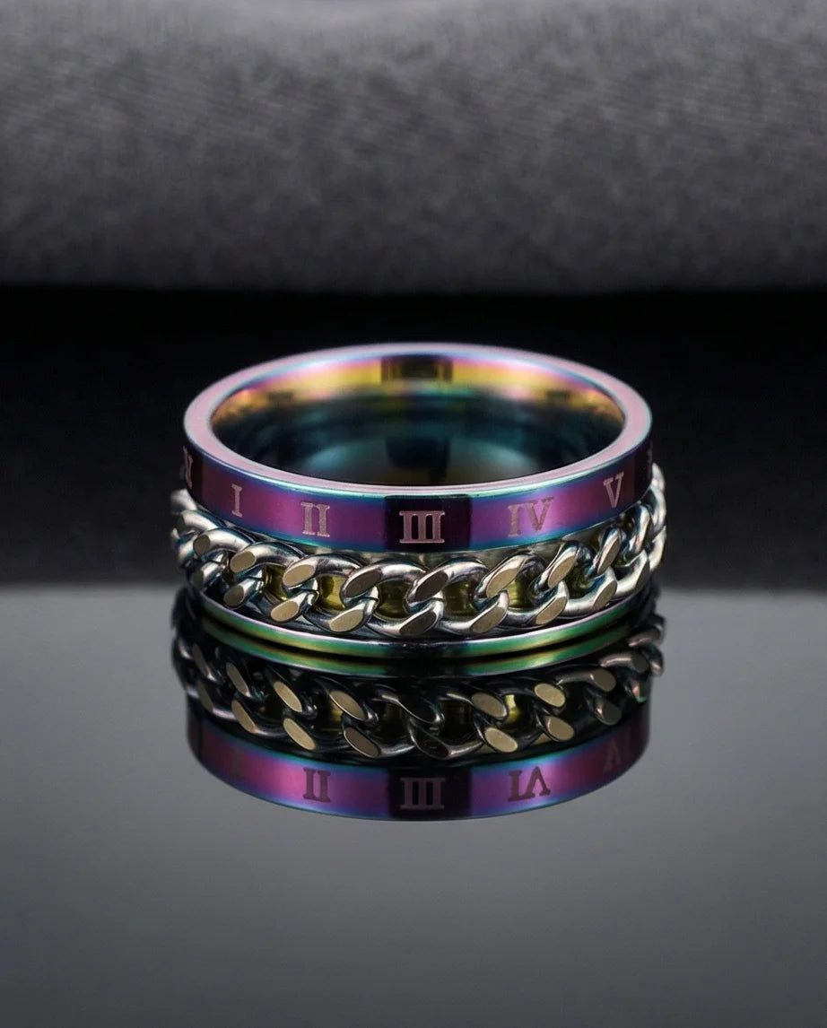 The Empire Rift: Rainbow Chain Link Fidget Ring