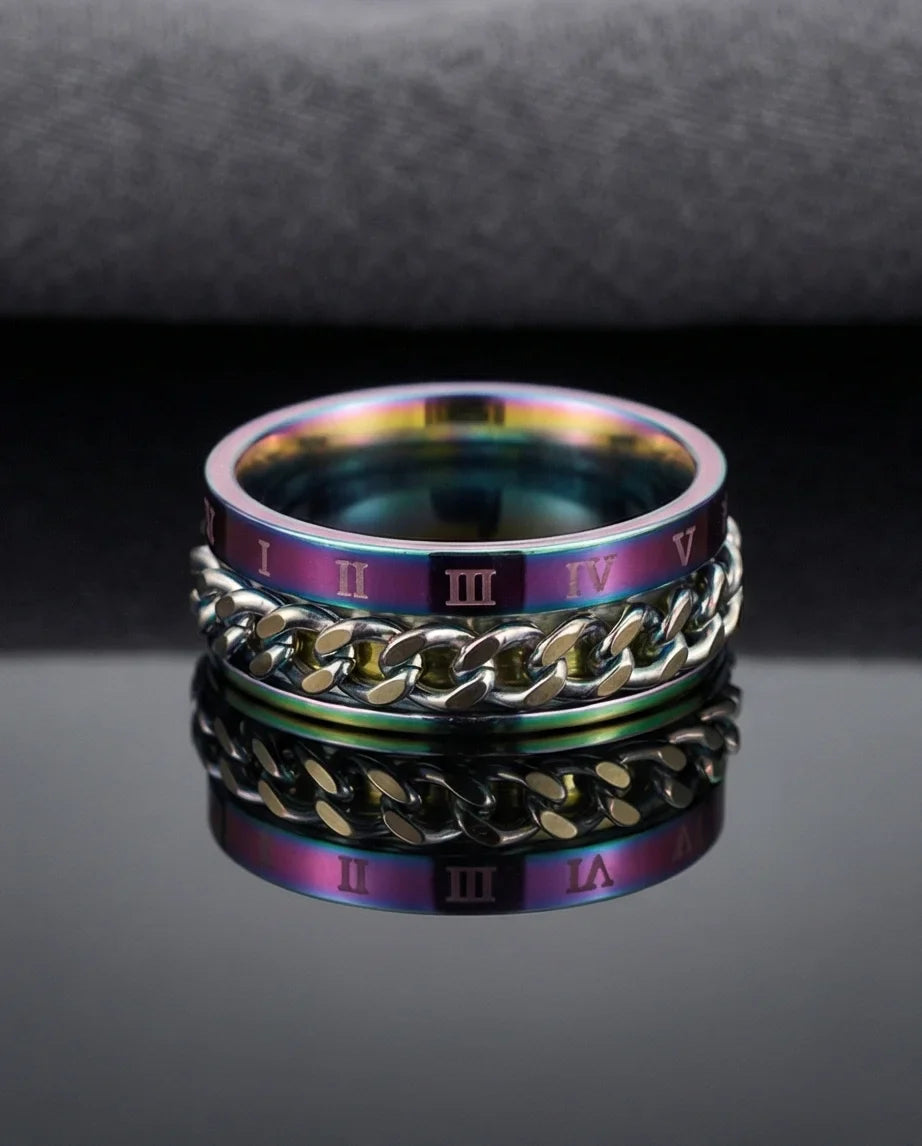 The Empire Rift: Rainbow Chain Link Fidget Ring