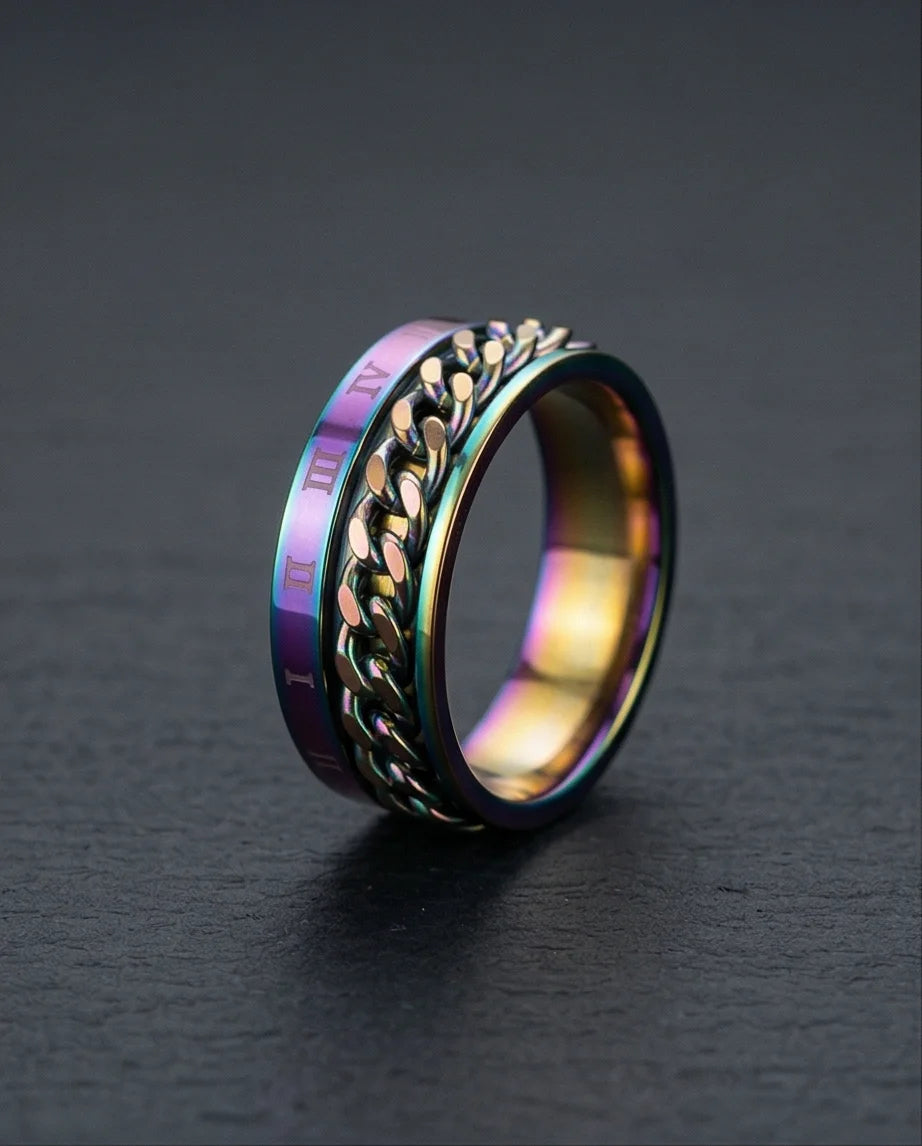 The Empire Rift: Rainbow Chain Link Fidget Ring