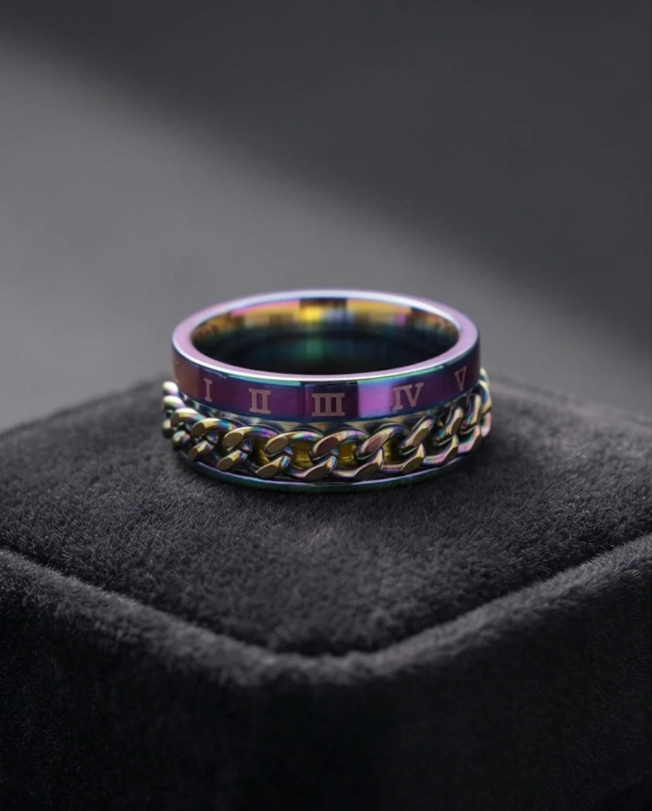 The Empire Rift: Rainbow Chain Link Fidget Ring