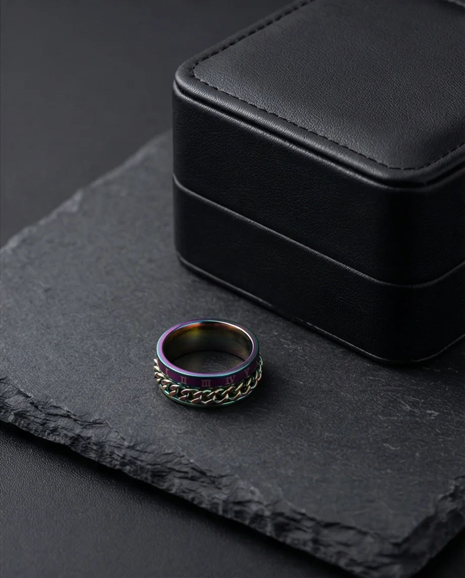 The Empire Rift: Rainbow Chain Link Fidget Ring