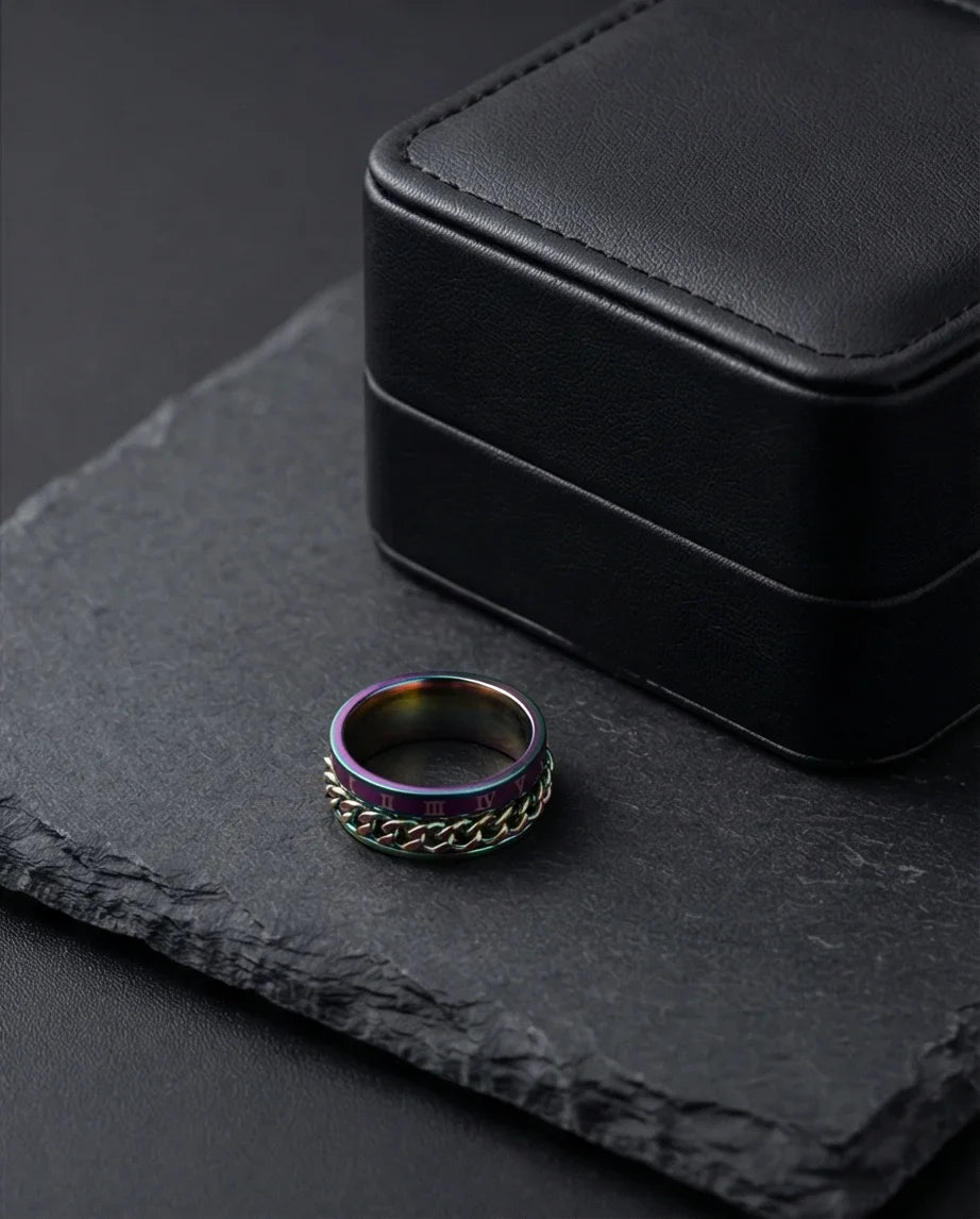 The Empire Rift: Rainbow Chain Link Fidget Ring