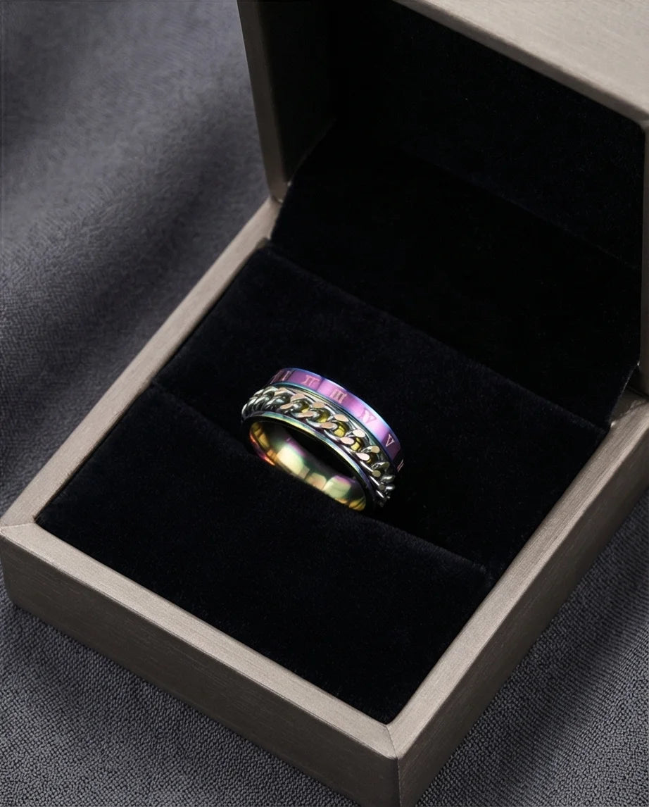 The Empire Rift: Rainbow Chain Link Fidget Ring