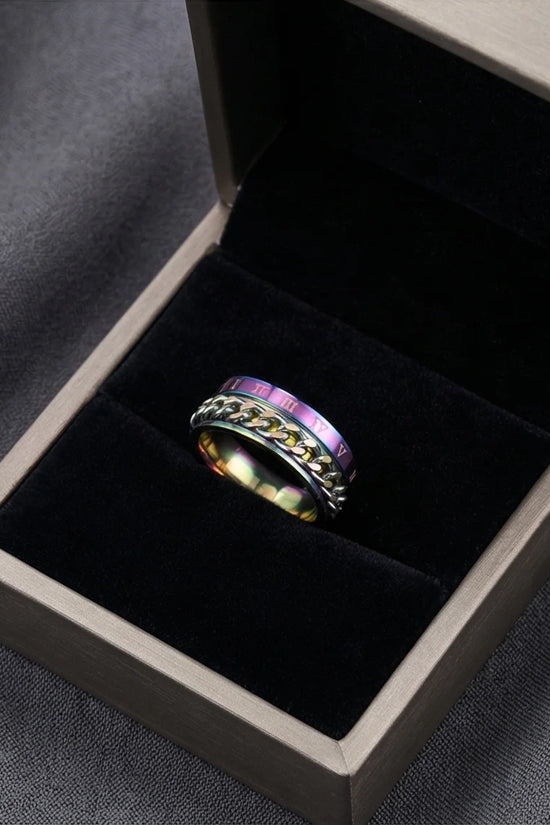 The Empire Rift: Rainbow Chain Link Fidget Ring