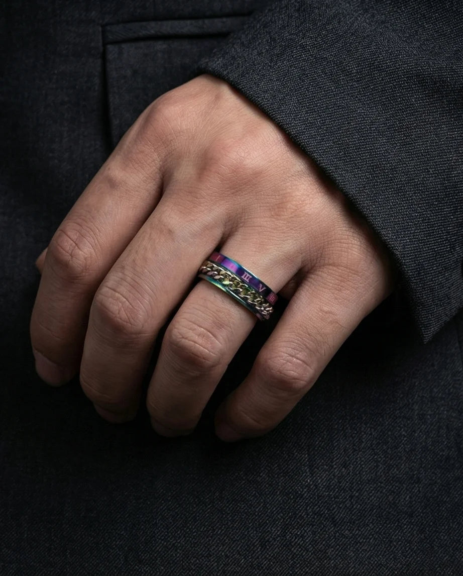 The Empire Rift: Rainbow Chain Link Fidget Ring