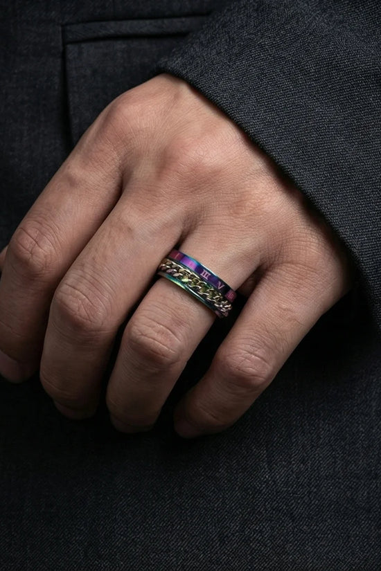 The Empire Rift: Rainbow Chain Link Fidget Ring