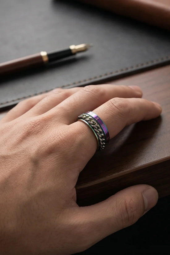 The Empire Rift: Rainbow Chain Link Fidget Ring