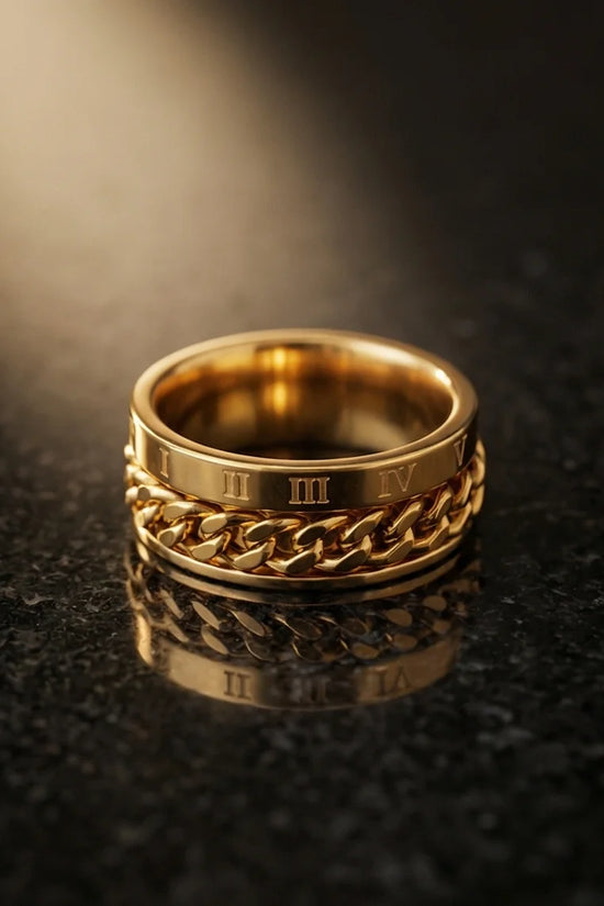 Aurelian Axis: Polished Gold-Tone Fidget Band