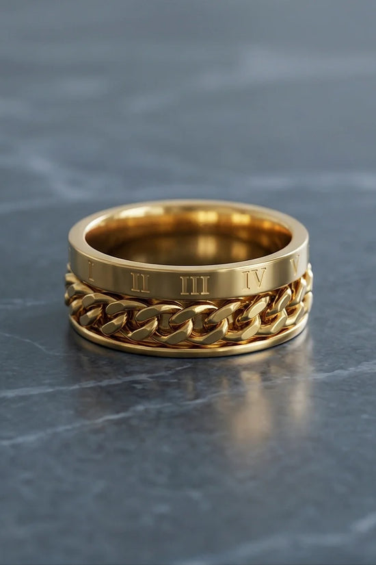 Aurelian Axis: Polished Gold-Tone Fidget Band