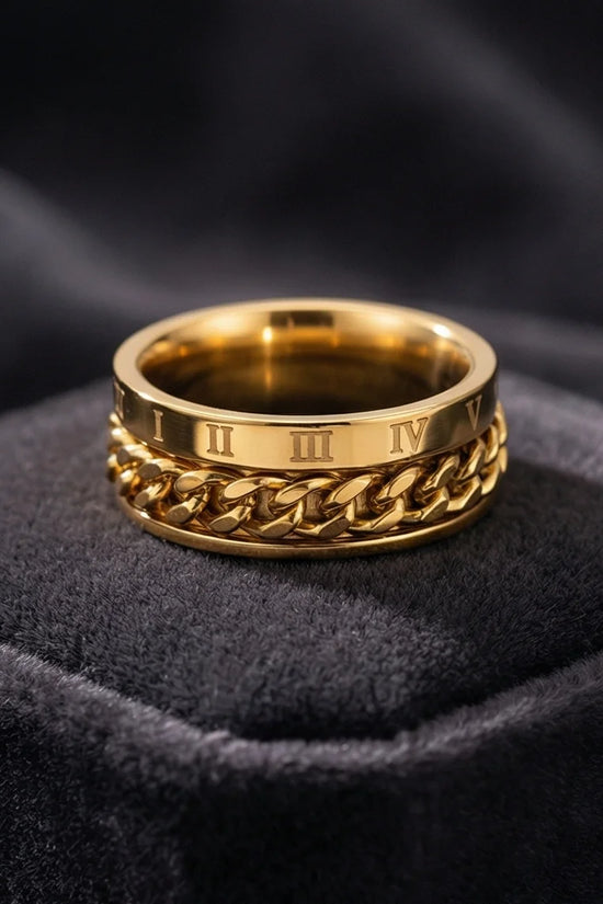 Aurelian Axis: Polished Gold-Tone Fidget Band
