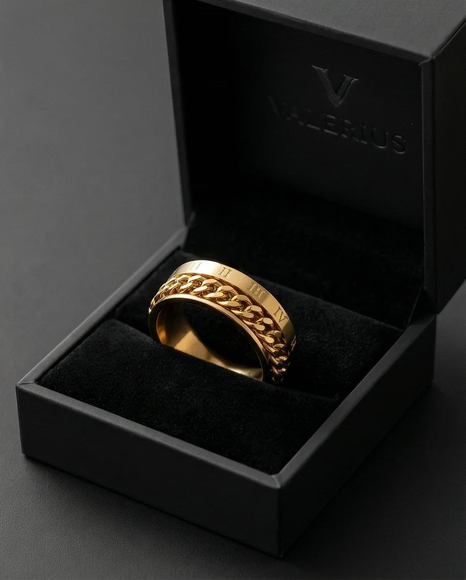 Aurelian Axis: Polished Gold-Tone Fidget Band