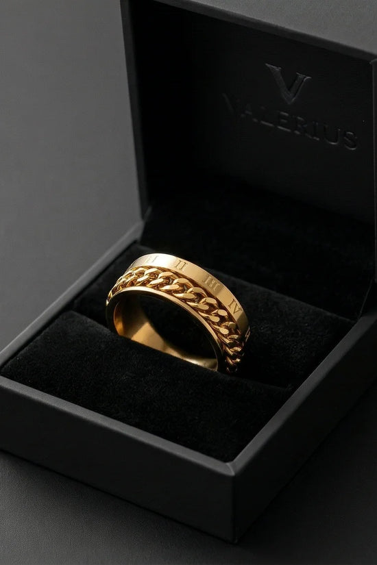 Aurelian Axis: Polished Gold-Tone Fidget Band
