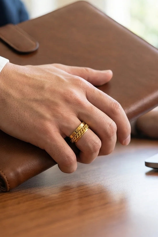 Aurelian Axis: Polished Gold-Tone Fidget Band