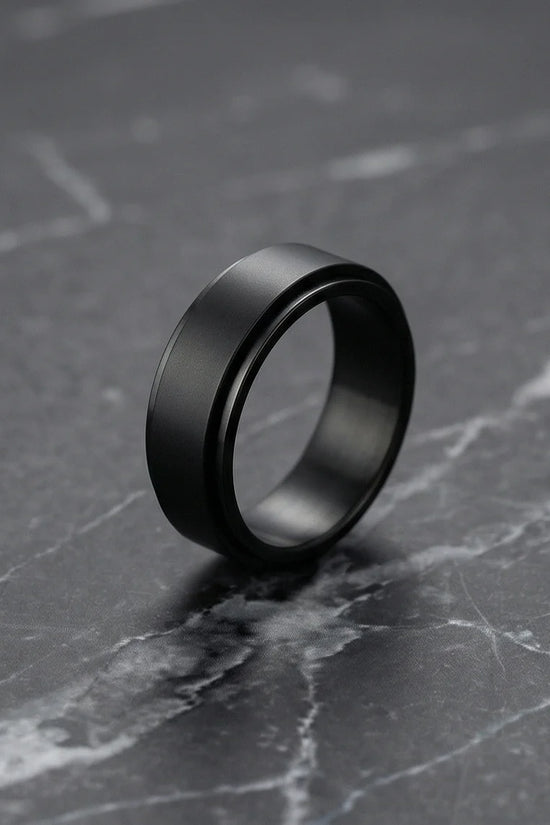The Obsidian Tier: Stepped Matte Black Band