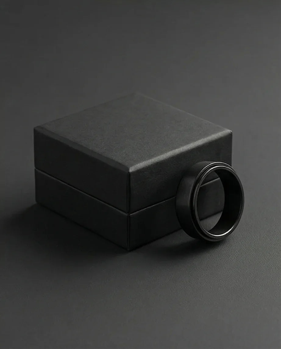 The Obsidian Tier: Stepped Matte Black Band