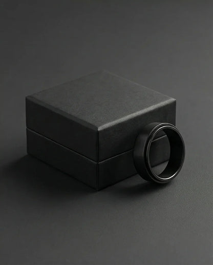The Obsidian Tier: Stepped Matte Black Band