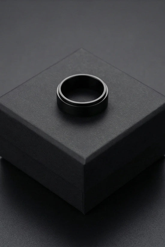 The Obsidian Tier: Stepped Matte Black Band