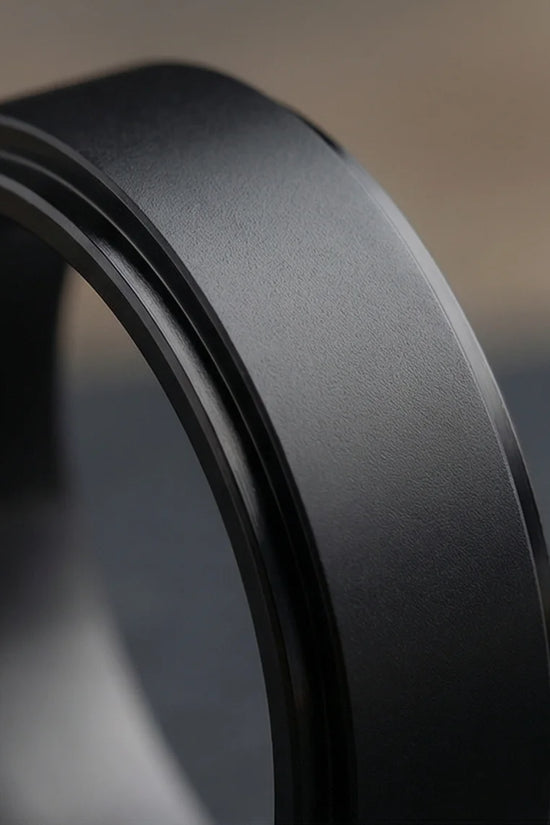 The Obsidian Tier: Stepped Matte Black Band
