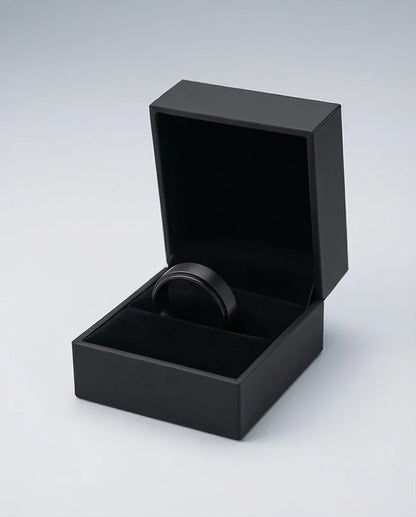 The Obsidian Tier: Stepped Matte Black Band