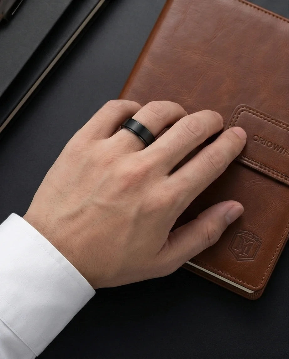 The Obsidian Tier: Stepped Matte Black Band