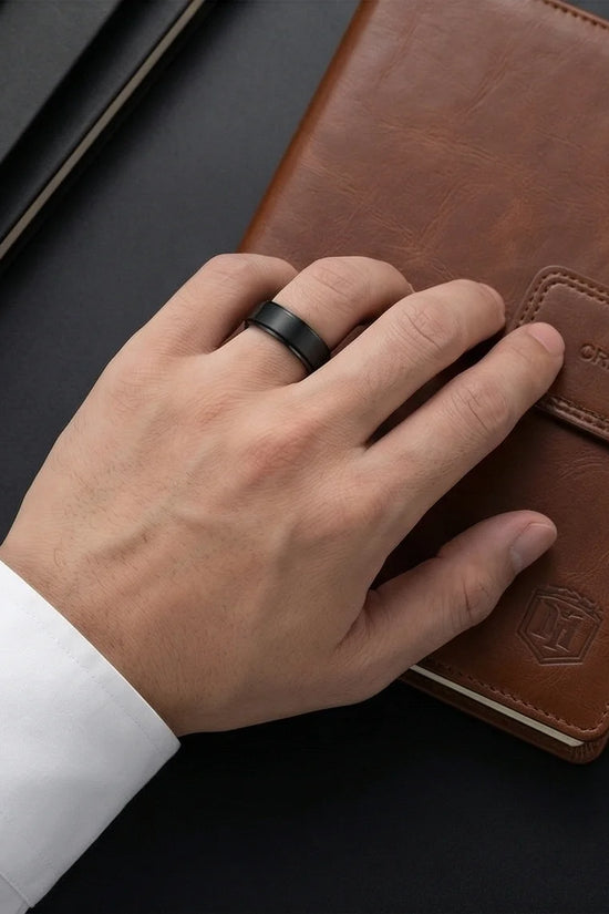 The Obsidian Tier: Stepped Matte Black Band