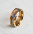 Prism Bloom: Polished Gold & Azure Petal Ring