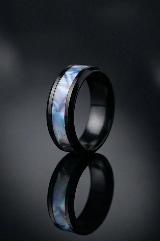 The Midnight Aurora: Iridescent Mother-of-Pearl Band