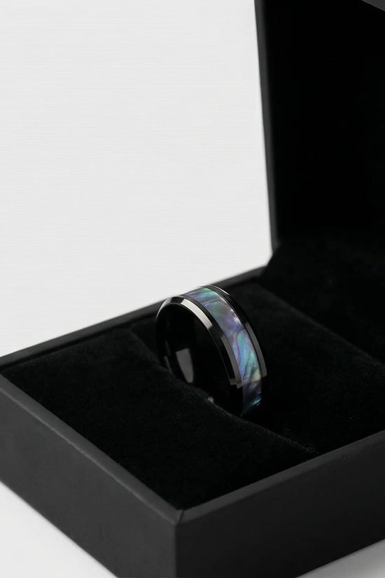The Midnight Aurora: Iridescent Mother-of-Pearl Band
