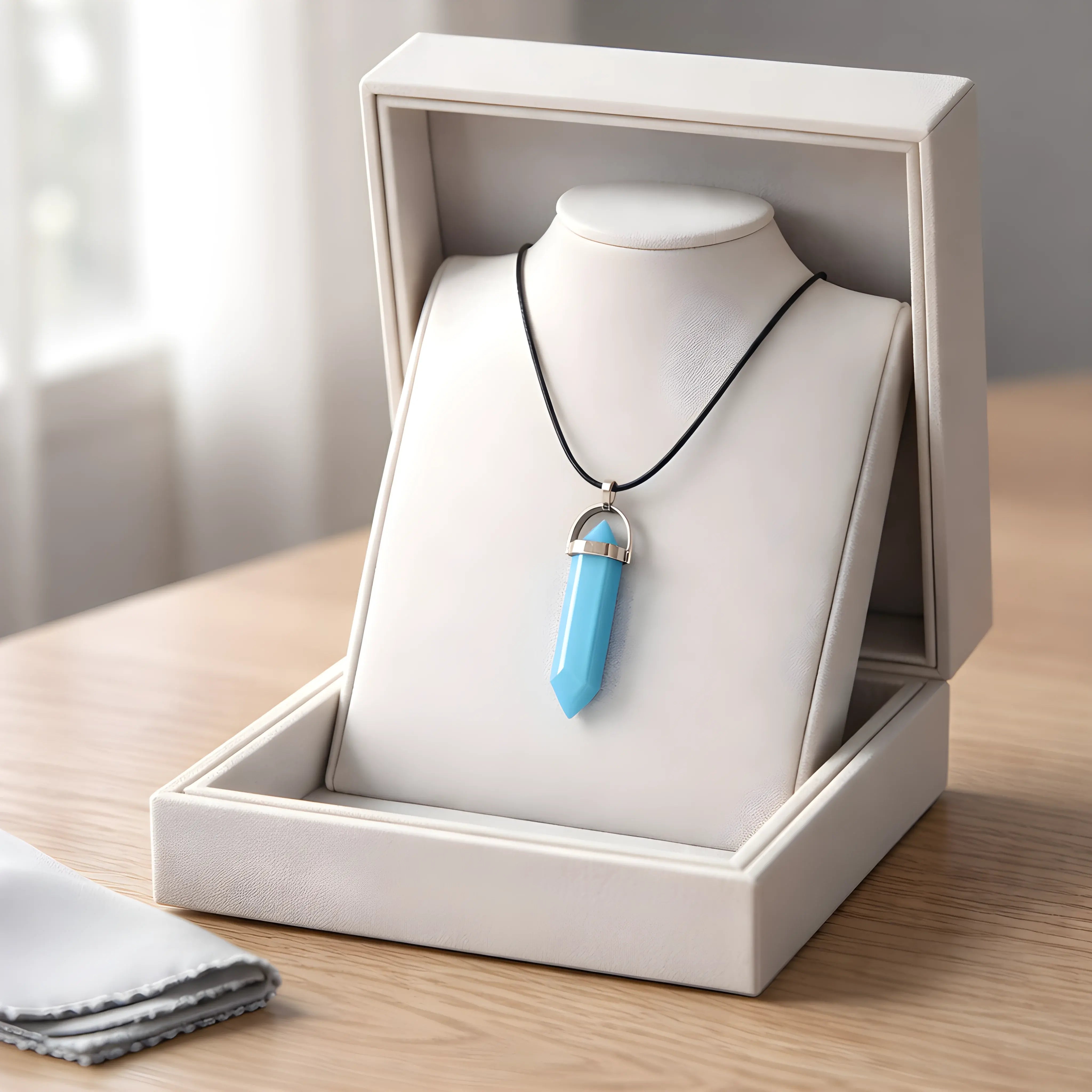 The Azure Horizon: Vibrant Turquoise Prism Necklace