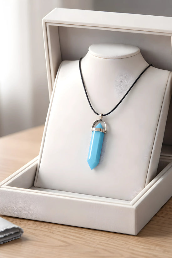 The Azure Horizon: Vibrant Turquoise Prism Necklace