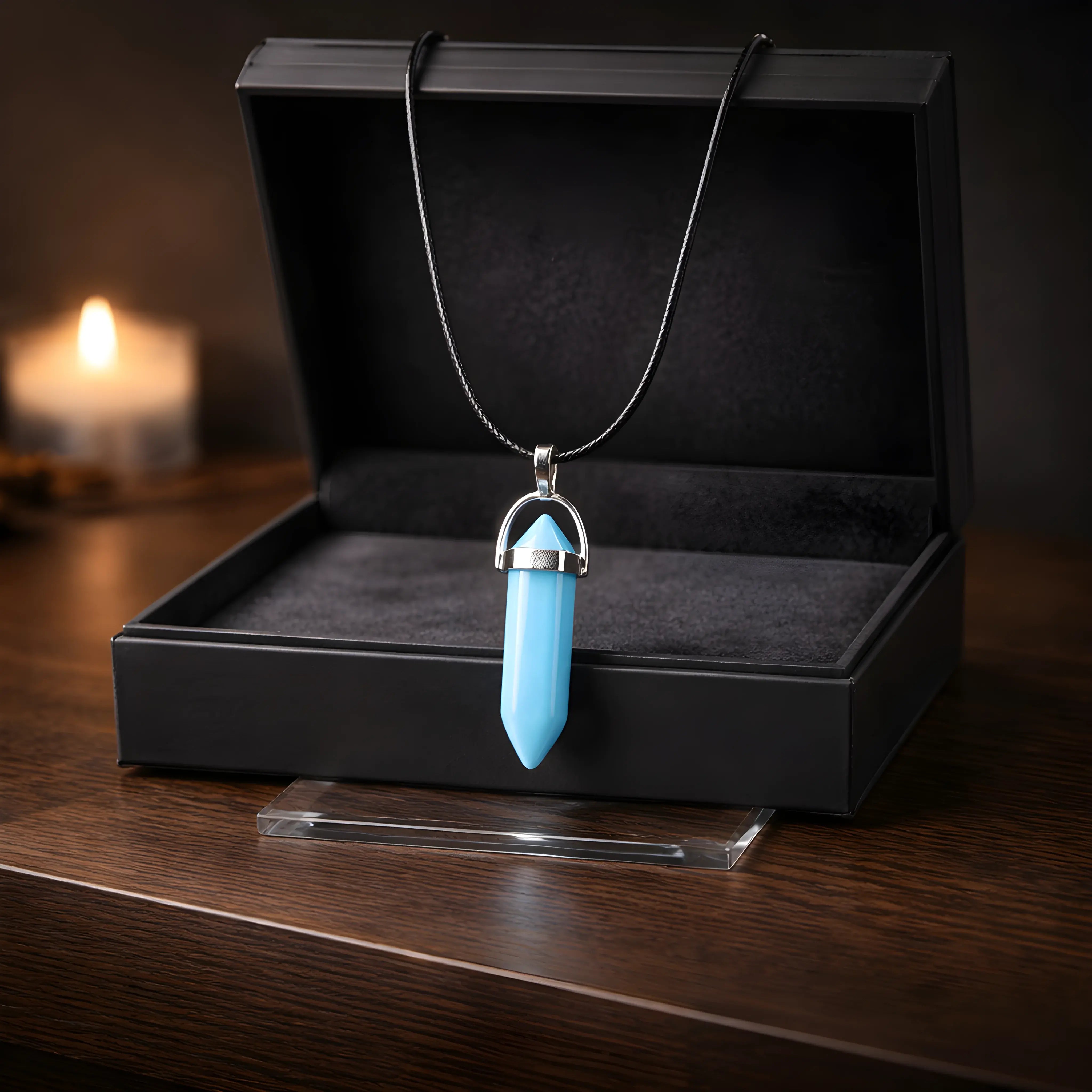 The Azure Horizon: Vibrant Turquoise Prism Necklace