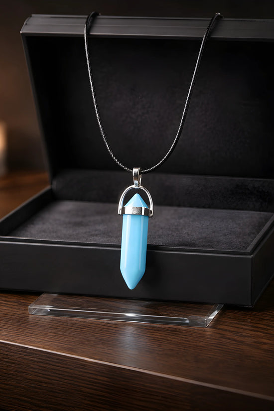 The Azure Horizon: Vibrant Turquoise Prism Necklace