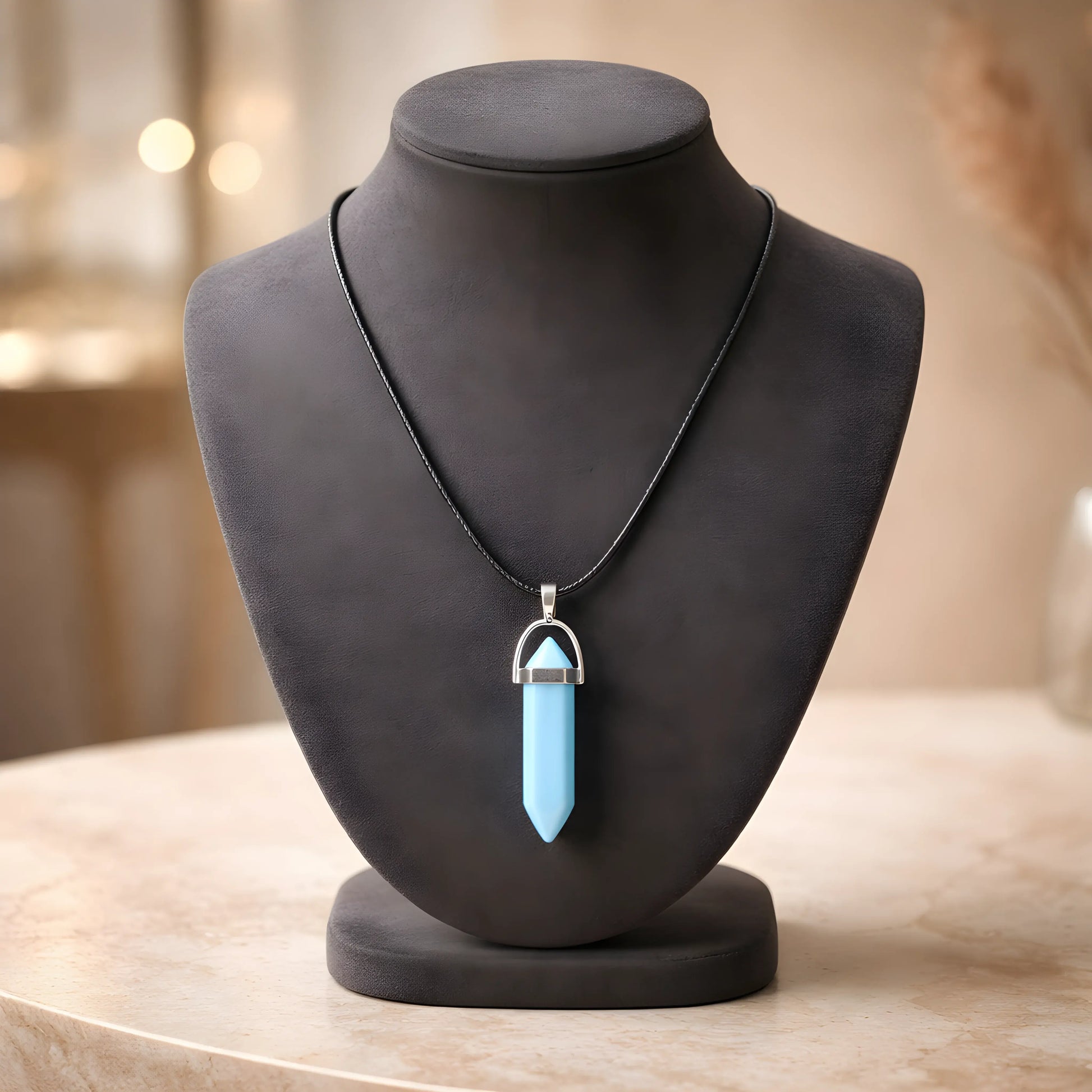 The Azure Horizon: Vibrant Turquoise Prism Necklace