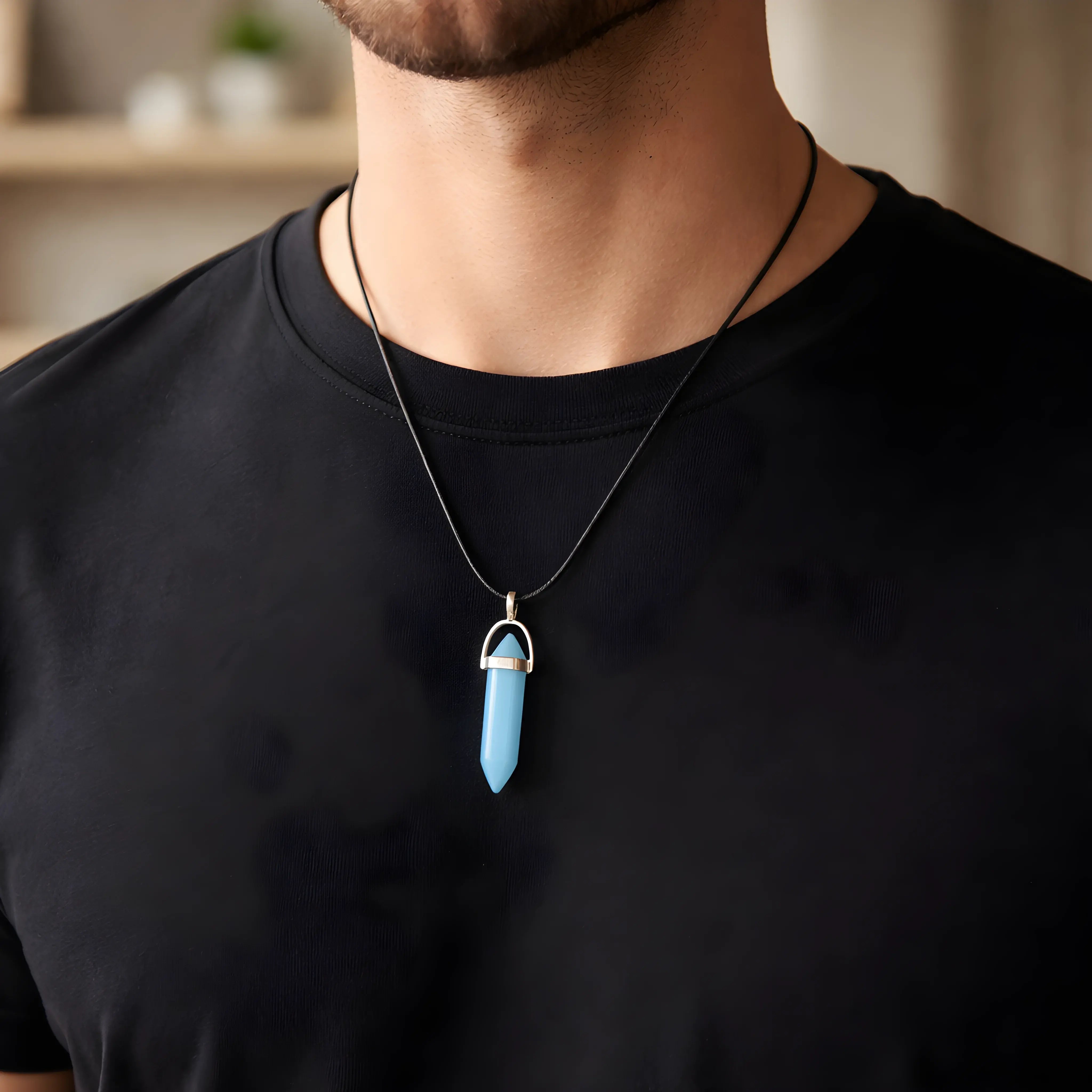 The Azure Horizon: Vibrant Turquoise Prism Necklace