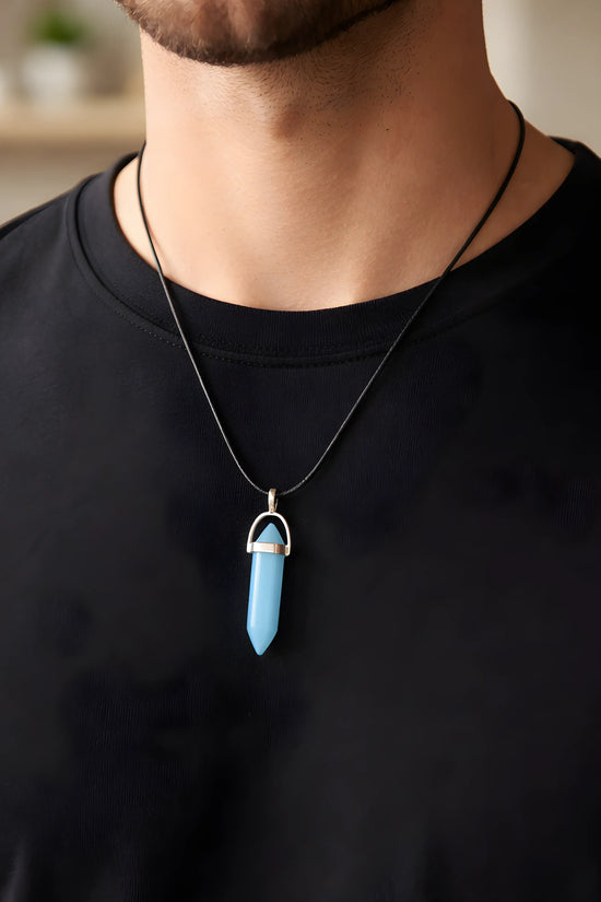 The Azure Horizon: Vibrant Turquoise Prism Necklace